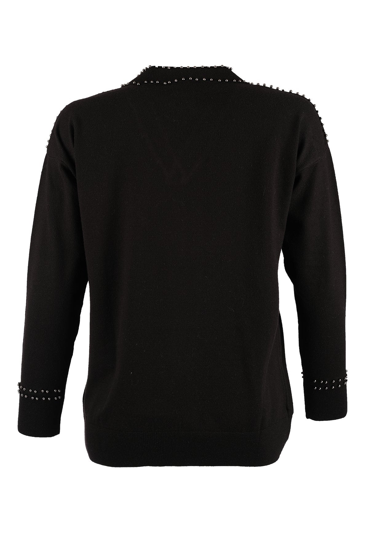 Vedi V Yaka Oversize Minimalist Kadın Kazak - Uzun Kol