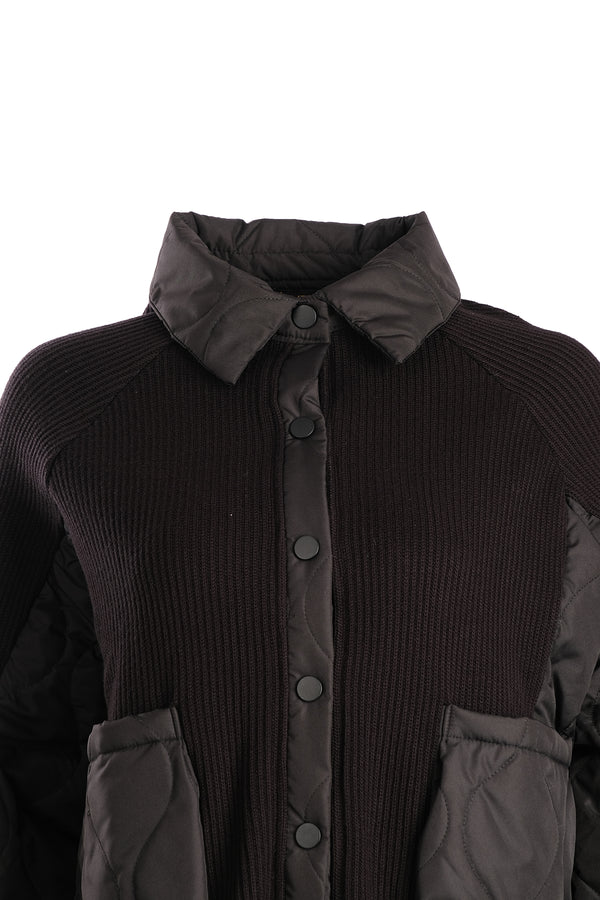 Vedi Oversize Crop Triko Kapitone Kadın Mont - Günlük Stil
