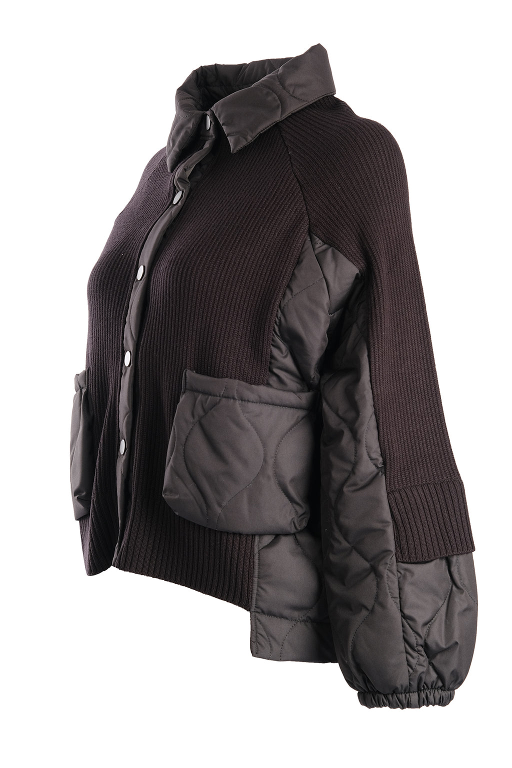 Vedi Oversize Crop Triko Kapitone Kadın Mont - Günlük Stil