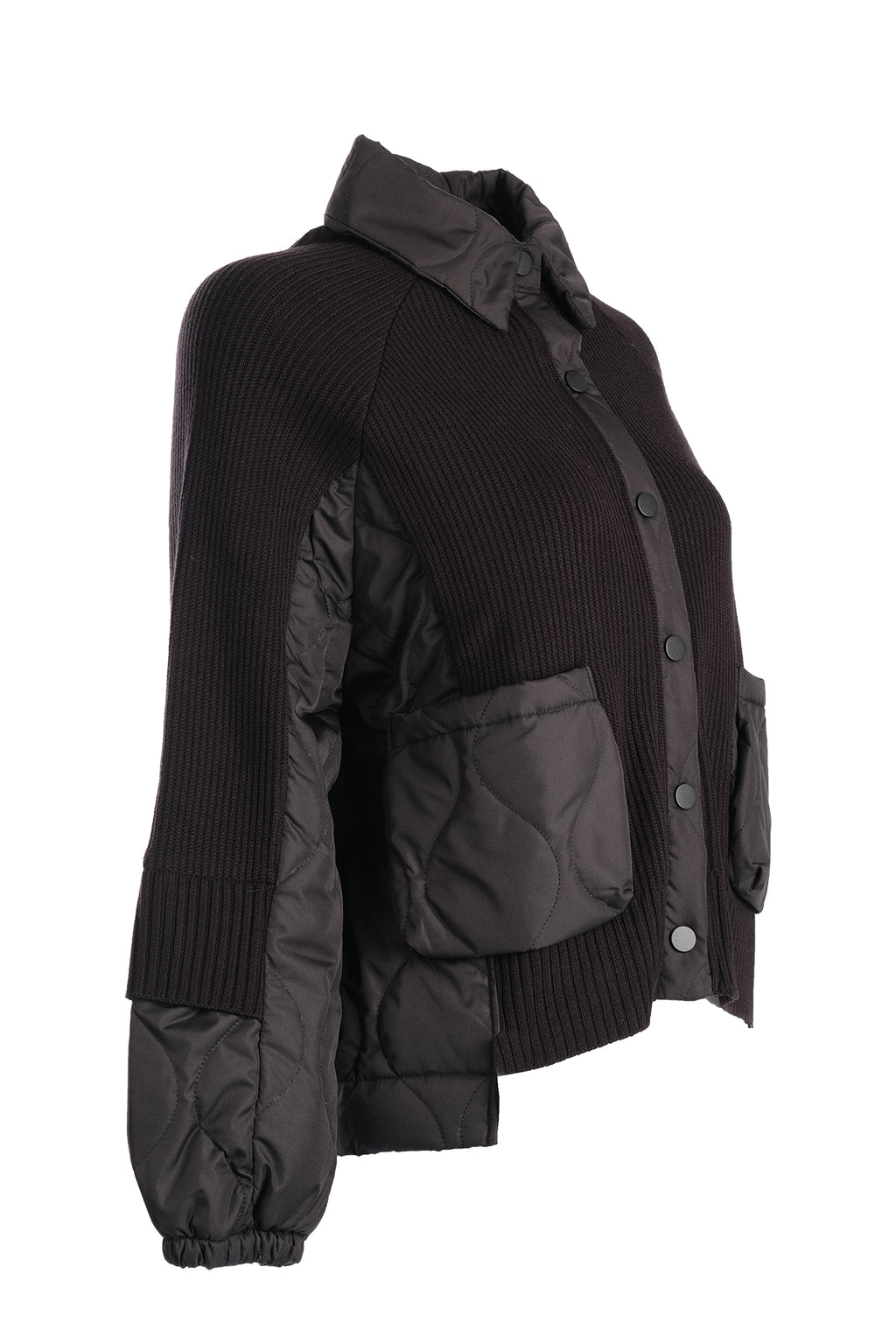 Vedi Oversize Crop Triko Kapitone Kadın Mont - Günlük Stil