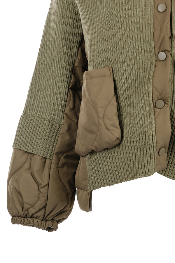 Vedi Oversize Crop Triko Kapitone Kadın Mont - Günlük Stil
