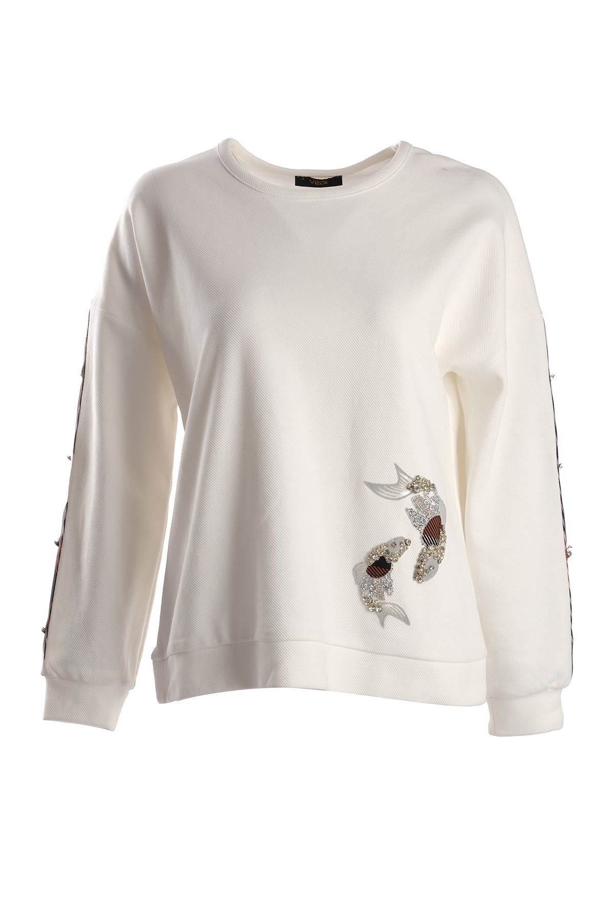 Vedi Oversize Nakışlı Kadın Sweatshirt - Minimalist Günlük Stil Translation missing: ar.content.product_image_main