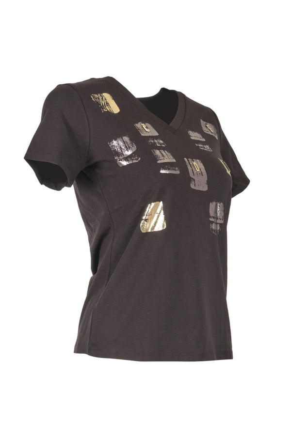Vedi Minimalist V Yaka Kısa Kol Kadın T-Shirt - Günlük Stil