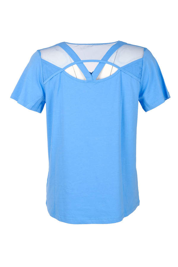 Vedi Oversize V Yaka İnci Detaylı Kadın T-Shirt - Kısa Kol