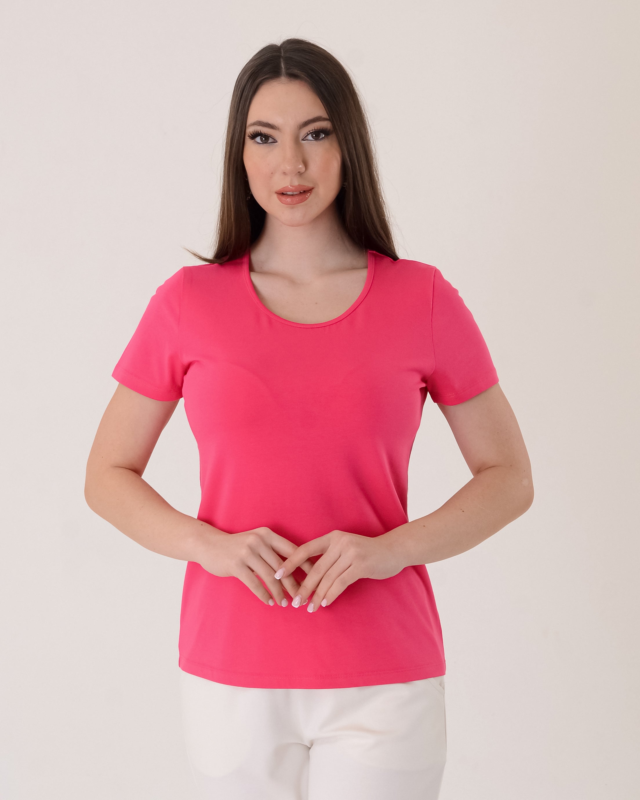 Vedi Kadın Kısa Kol Yuvarlak Yaka Minimalist T-Shirt - Günlük Kullanım Translation missing: tr.content.product_image_secondary