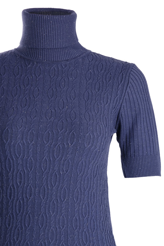 Vedi Minimalist Boğazlı Kadın Triko - Kısa Kol - Günlük Kullanım