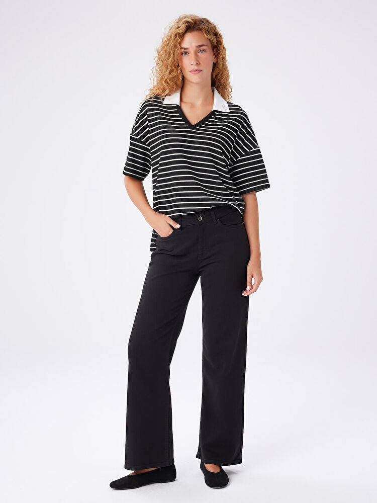 Wide Leg Fit Likralı Jean Pantolon UW27JPN011 Ana görsel