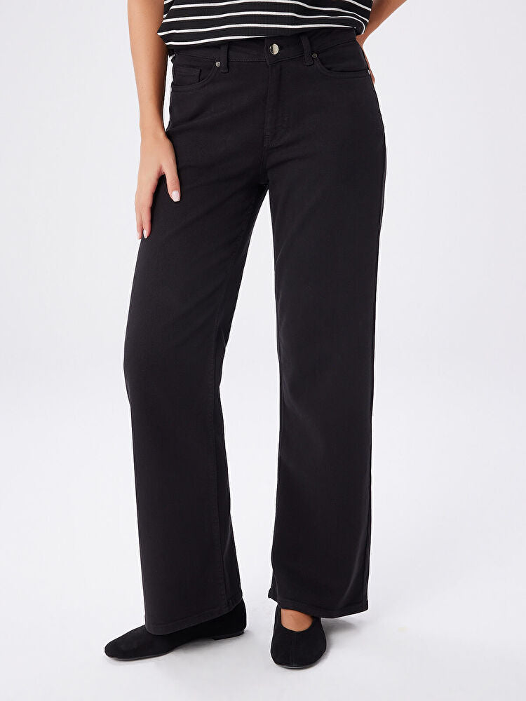 Wide Leg Fit Likralı Jean Pantolon UW27JPN011 İkincil görsel