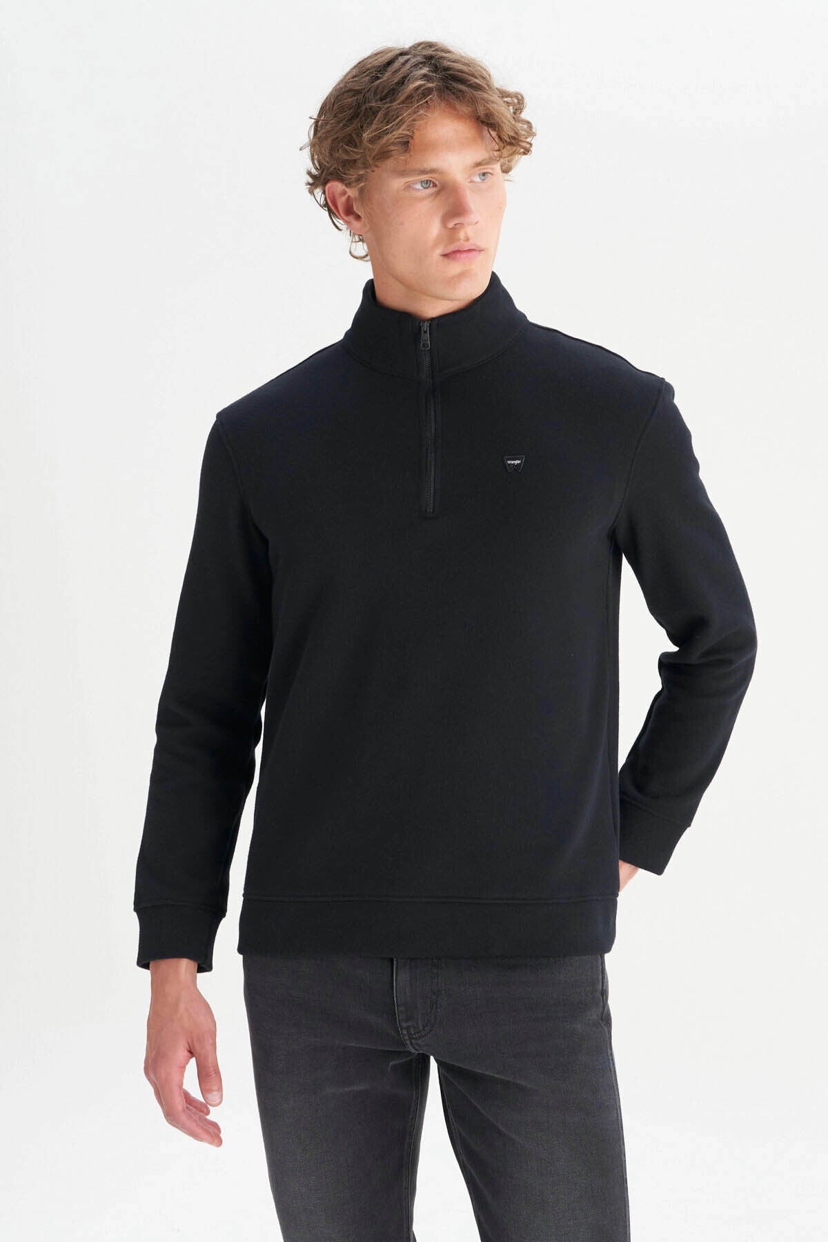 Wrangler Erkek Regular Fit Dik Yaka Fermuarlı Selanik Örgü Sweatshirt