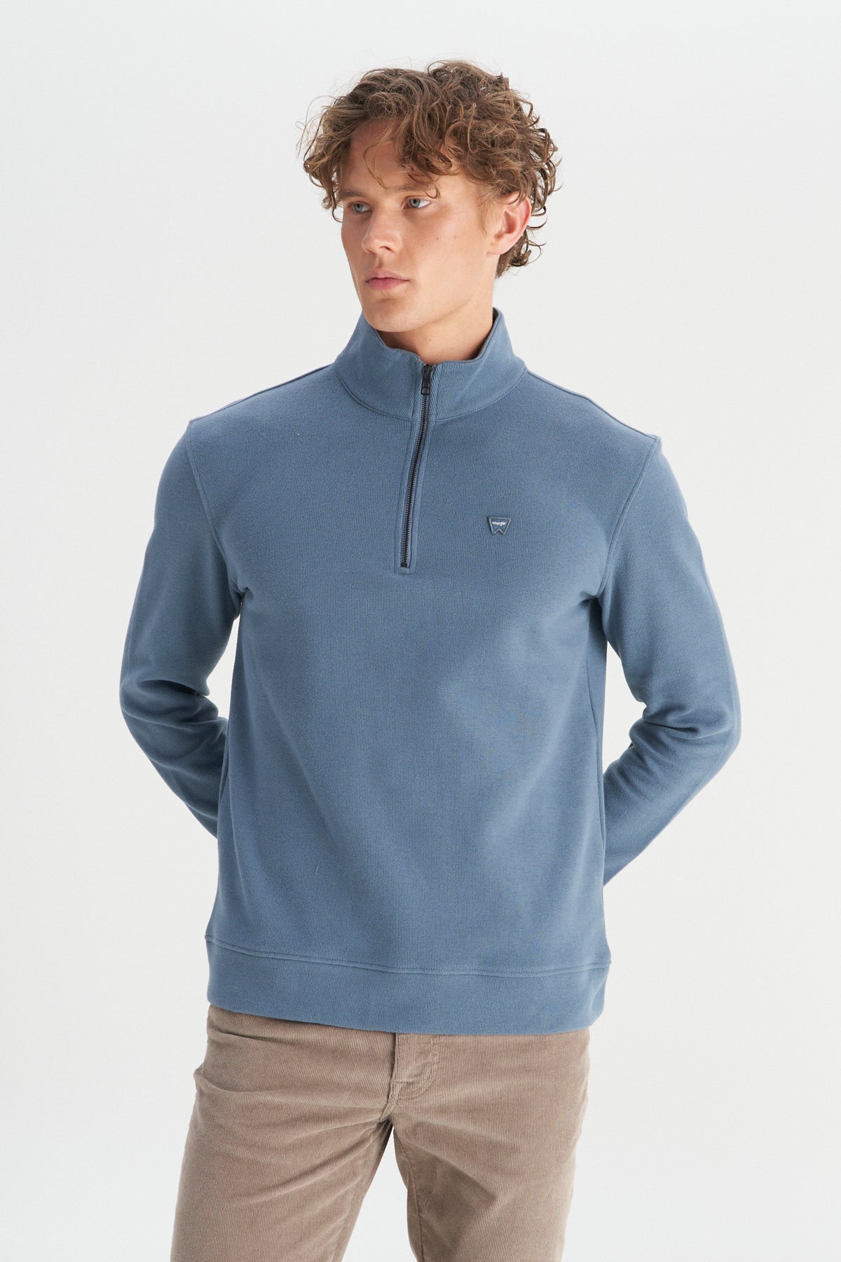Wrangler Erkek Regular Fit Dik Yaka Fermuarlı Selanik Örgü Sweatshirt Translation missing: ar.content.product_image_secondary