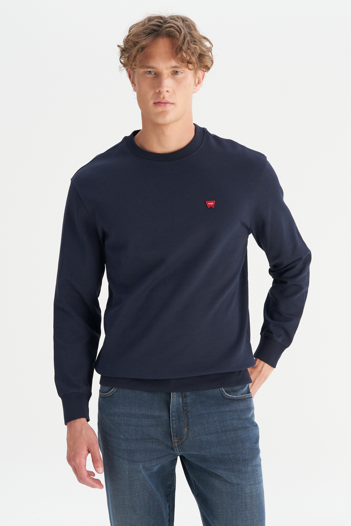 Wrangler Erkek Regular Fit Normal Kesim Bisiklet Yaka Logo Detaylı Sweatshirt Translation missing: ar.content.product_image_main