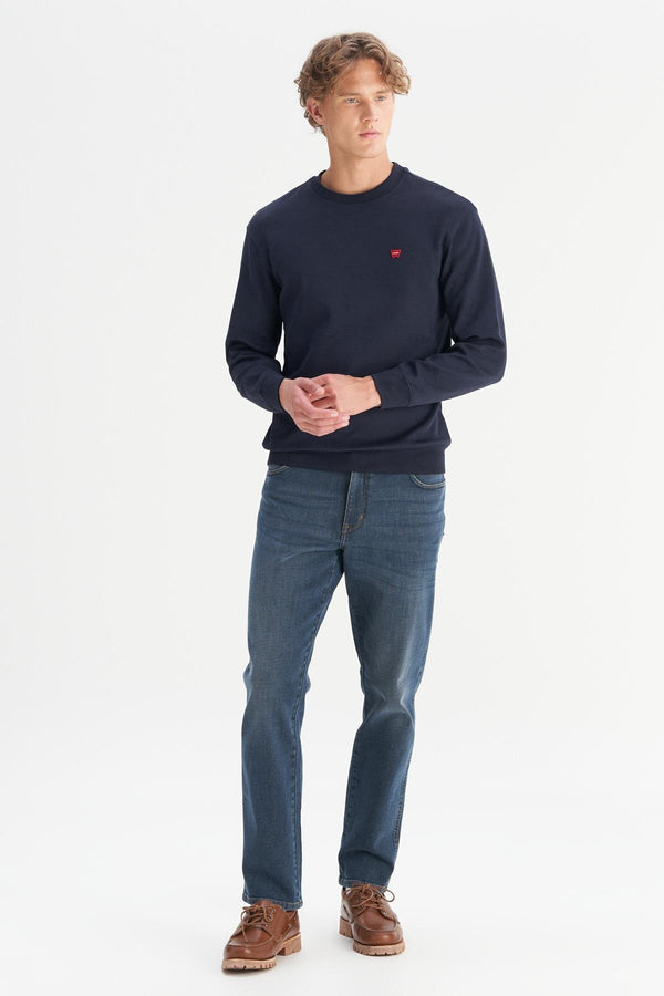 Wrangler Erkek Regular Fit Normal Kesim Bisiklet Yaka Logo Detaylı Sweatshirt