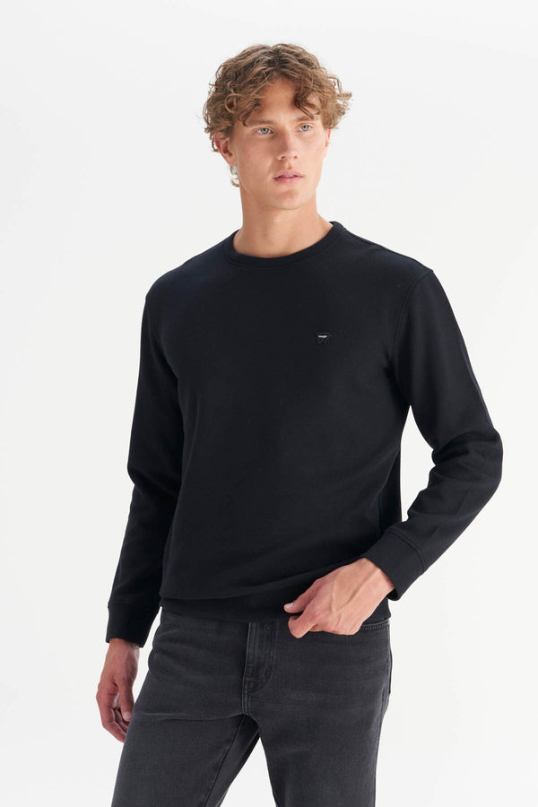Wrangler Erkek Regular Fit Normal Kesim Bisiklet Yaka Selanik Örgü Sweatshirt