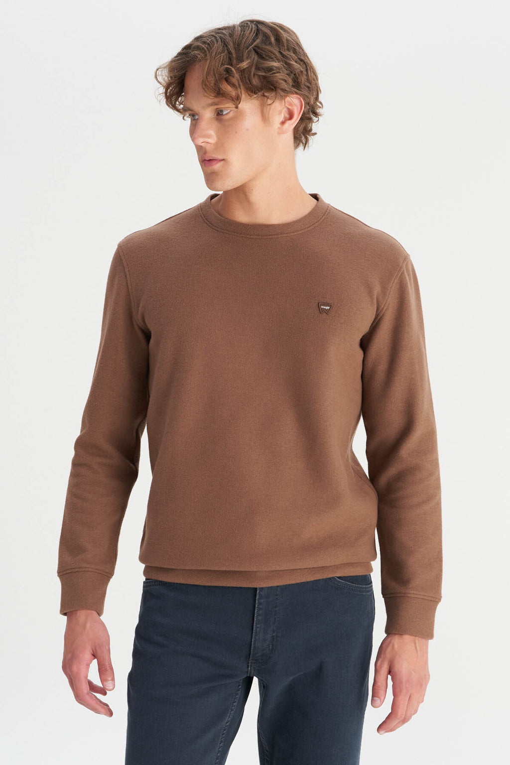 Wrangler Erkek Regular Fit Normal Kesim Bisiklet Yaka Selanik Örgü Sweatshirt