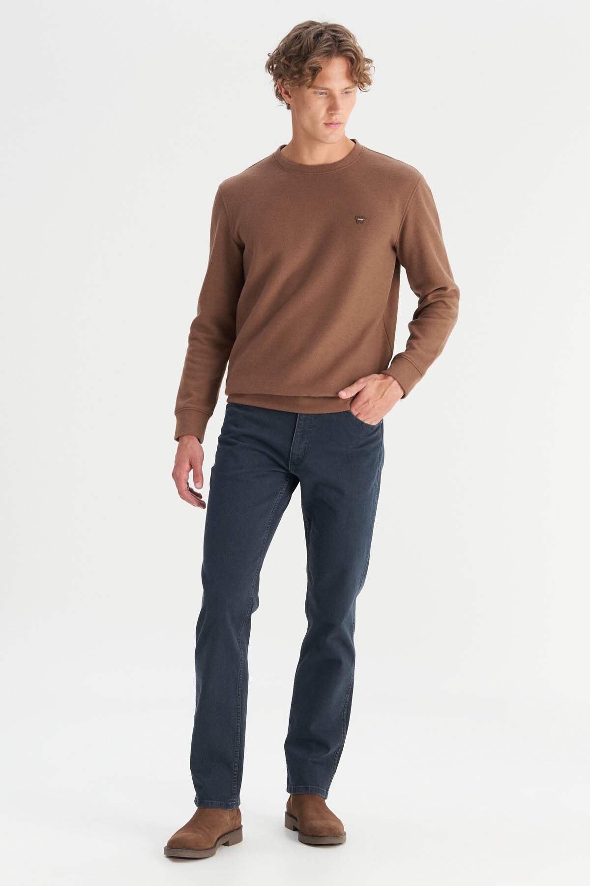 Wrangler Erkek Regular Fit Normal Kesim Bisiklet Yaka Selanik Örgü Sweatshirt