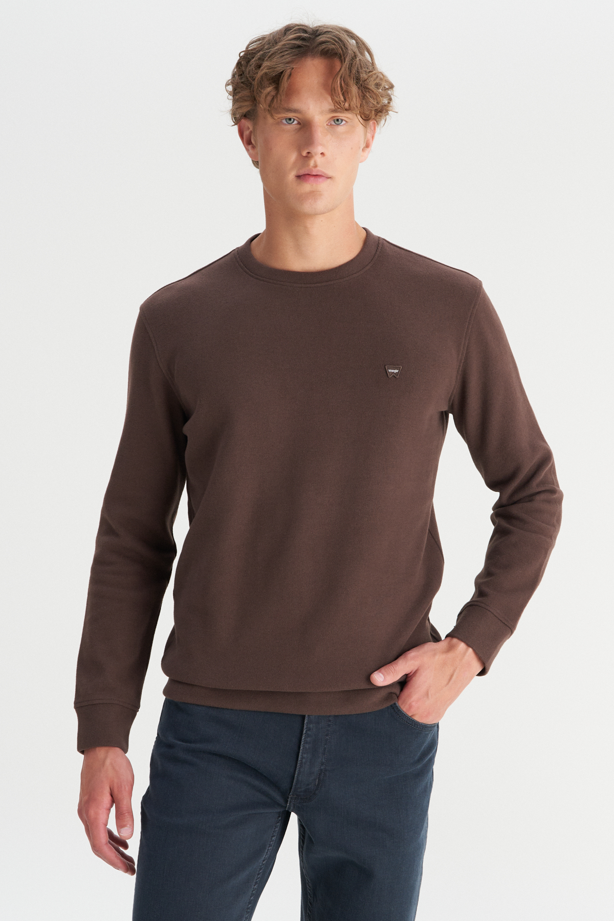 Wrangler Erkek Regular Fit Normal Kesim Bisiklet Yaka Selanik Örgü Sweatshirt