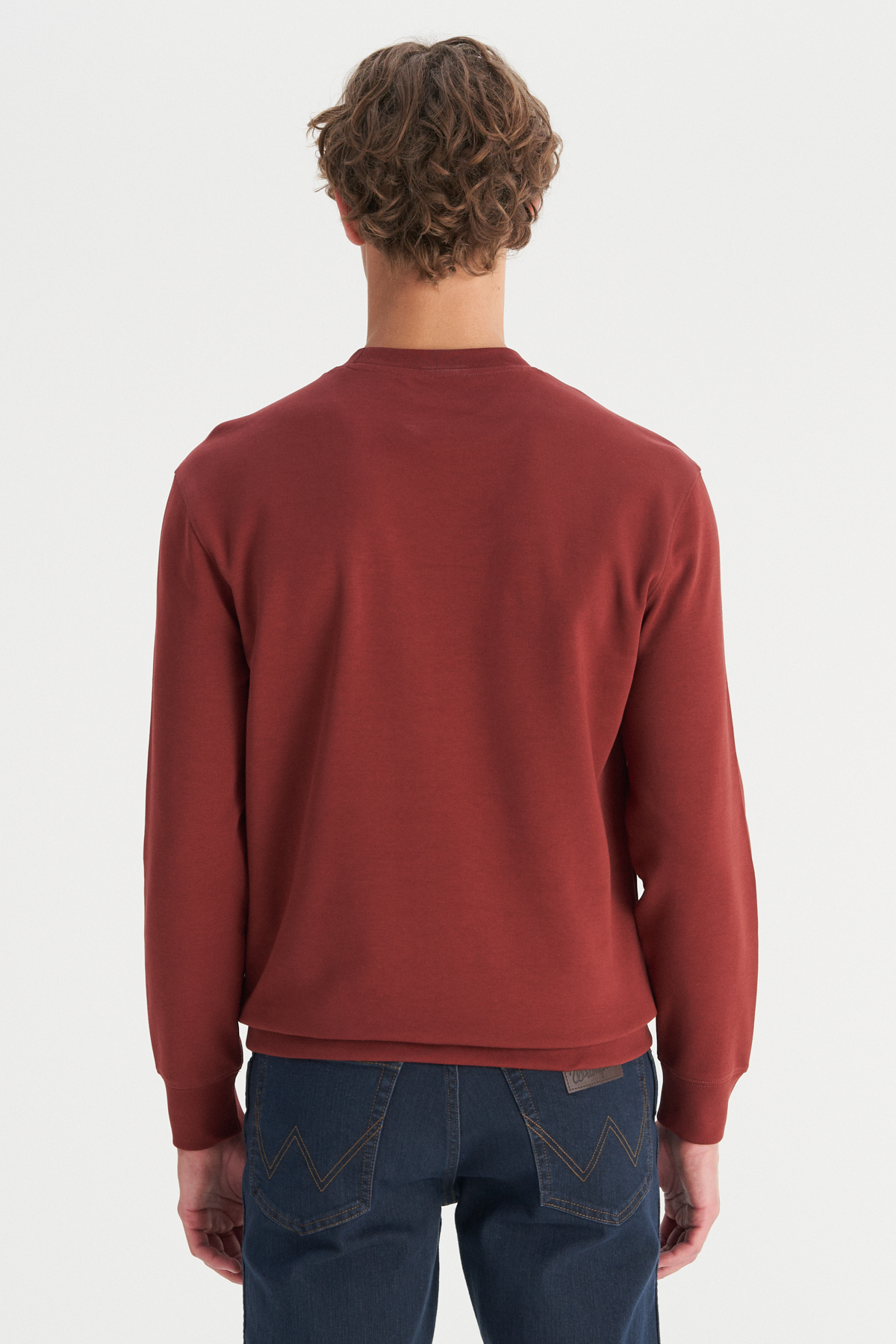 Wrangler Erkek Regular Fit Normal Kesim Bisiklet Yaka Logo Detaylı Sweatshirt
