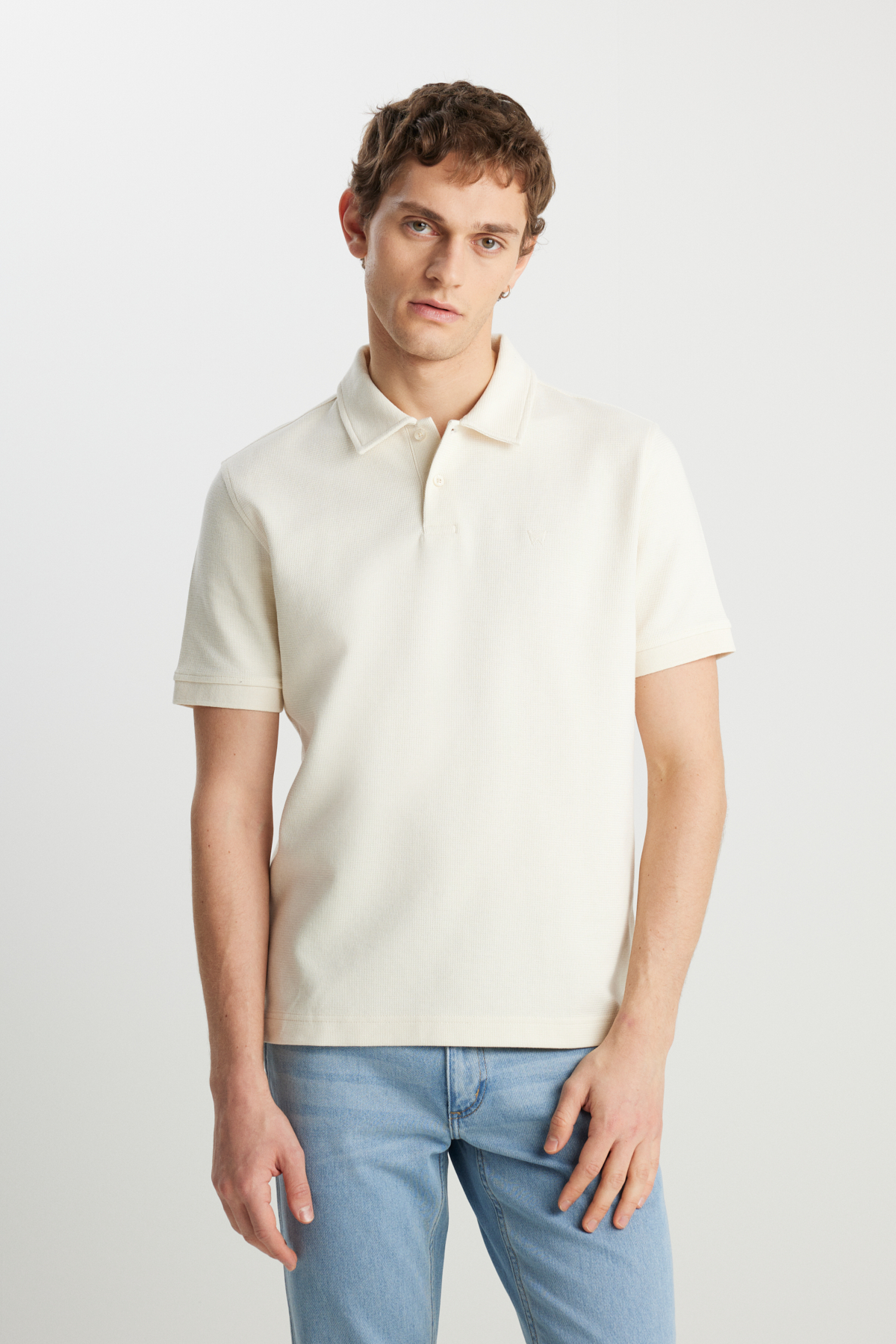 Wrangler Minimalist Polo Yaka Kısa Kol Erkek T-Shirt - Günlük Stil Ana görsel