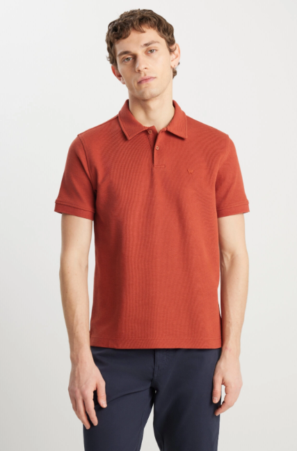 Wrangler Erkek Pamuklu Polo Yaka Kısa Kollu Düz T-Shirt Standart Kalıp Ana görsel
