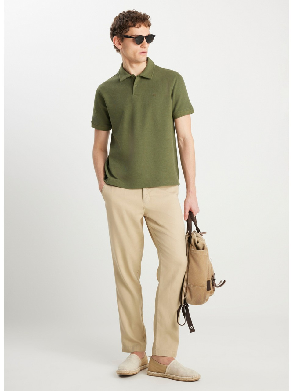 Wrangler Erkek Regular Fit Polo Yaka Pike Pamuklu Kısa Kollu T-Shirt Ana görsel