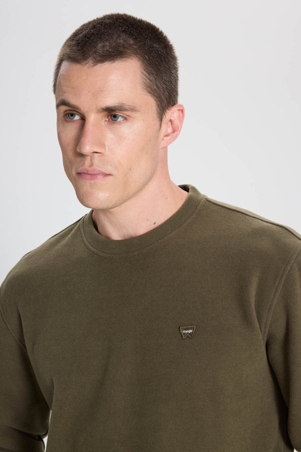 Wrangler Regular Fit Normal Kesim Bisiklet Yaka Selanik Örgü Sweatshirt