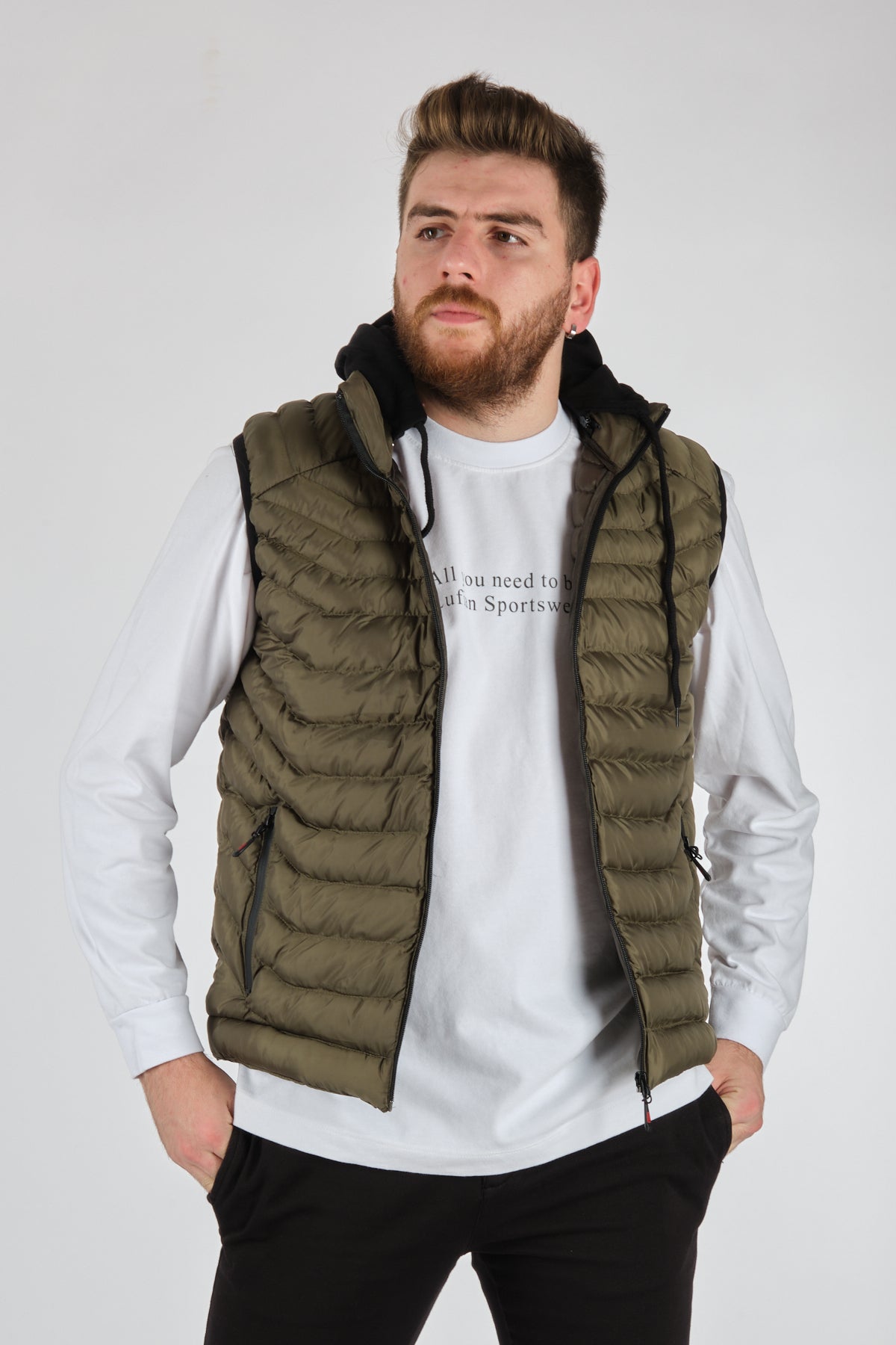 Rugu Erkek Kapüşonlu Oversize Şişme Yelek - Minimalist Tasarım Translation missing: tr.content.product_image_main