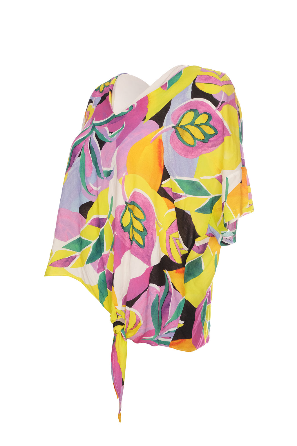Ysatis Oversize V Yaka Kısa Kol Crop Bluz - Yazlık