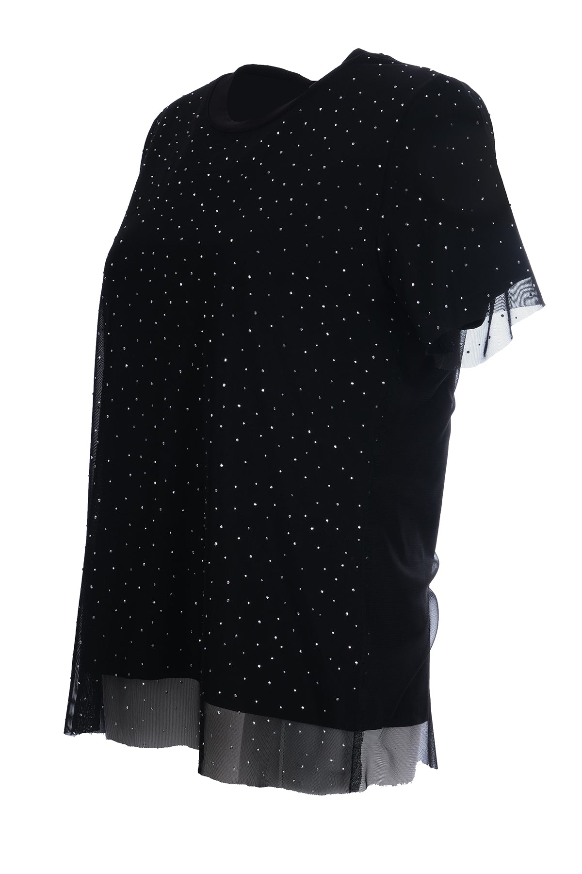 Ysatis Oversize Minimalist Kadın Bluz - Kısa Kol Yuvarlak Yaka