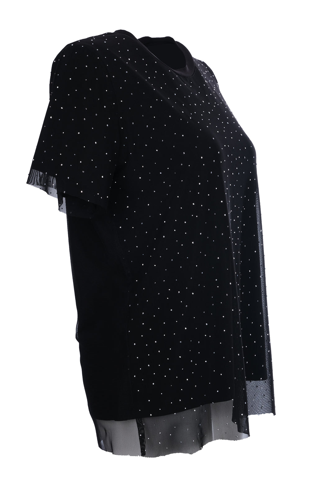 Ysatis Oversize Minimalist Kadın Bluz - Kısa Kol Yuvarlak Yaka