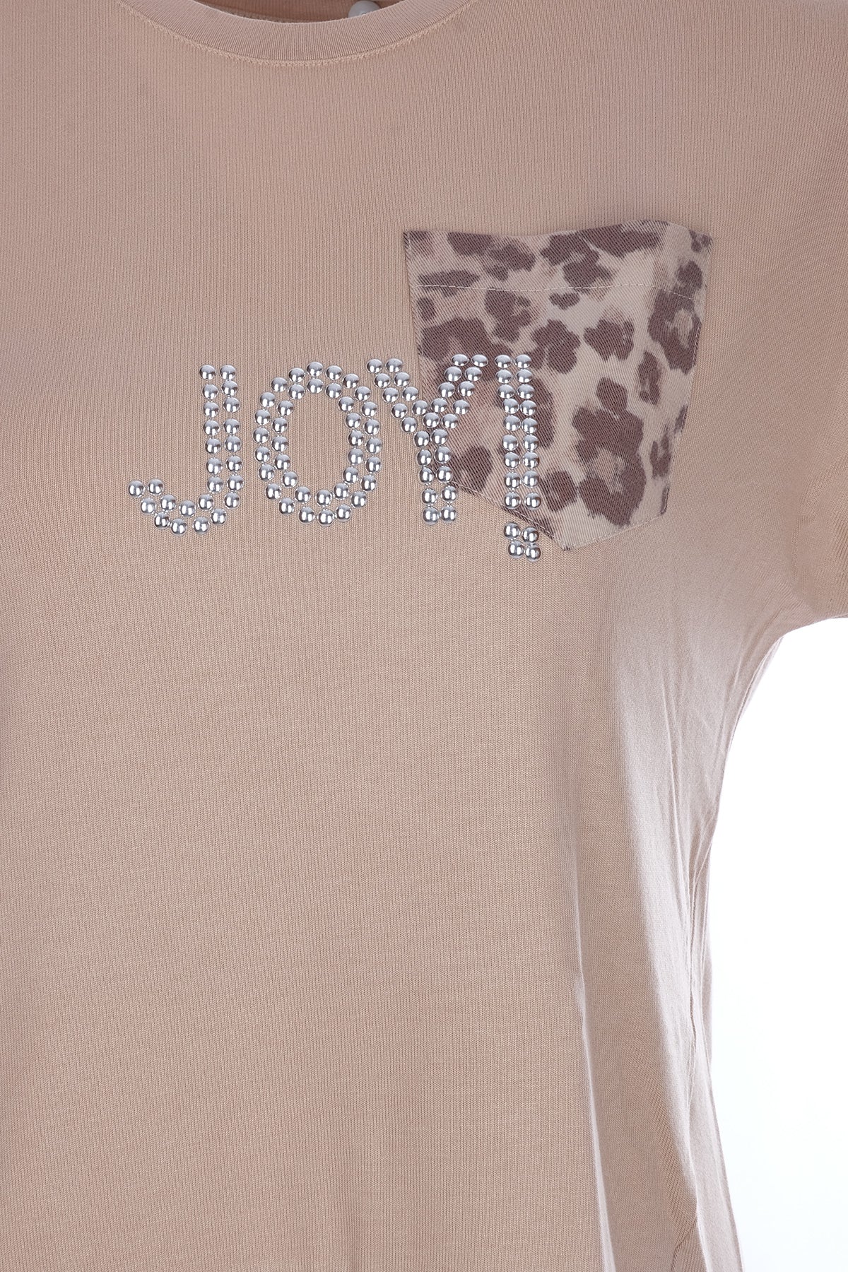 Ysatis Minimalist Oversize Kısa Kol Kadın Bluz - Leopar Detay Translation missing: tr.content.product_image_secondary