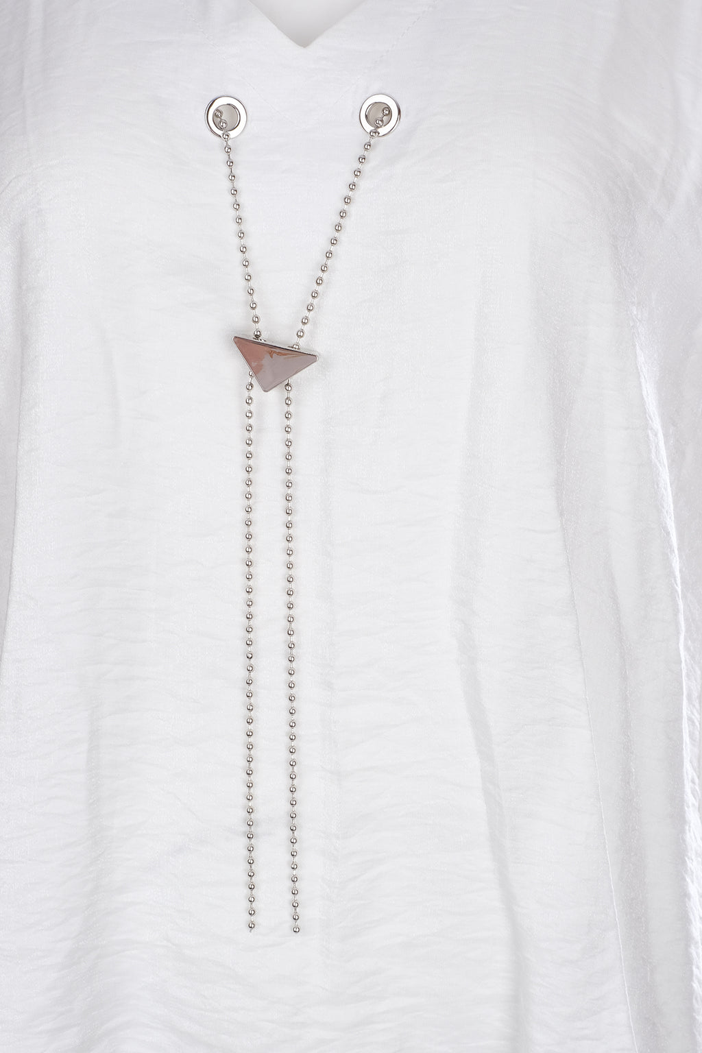 Ysatis Minimalist V Yaka Oversize Kadın Bluz - Kısa Kol
