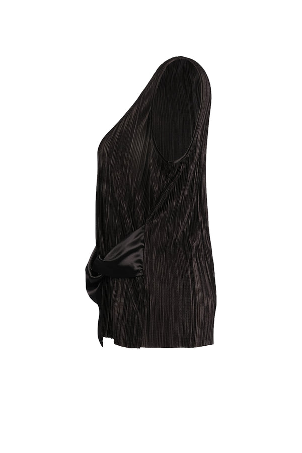 Ysatis Pileli Kolsuz Oversize Crop Bluz - Minimalist Şıklık