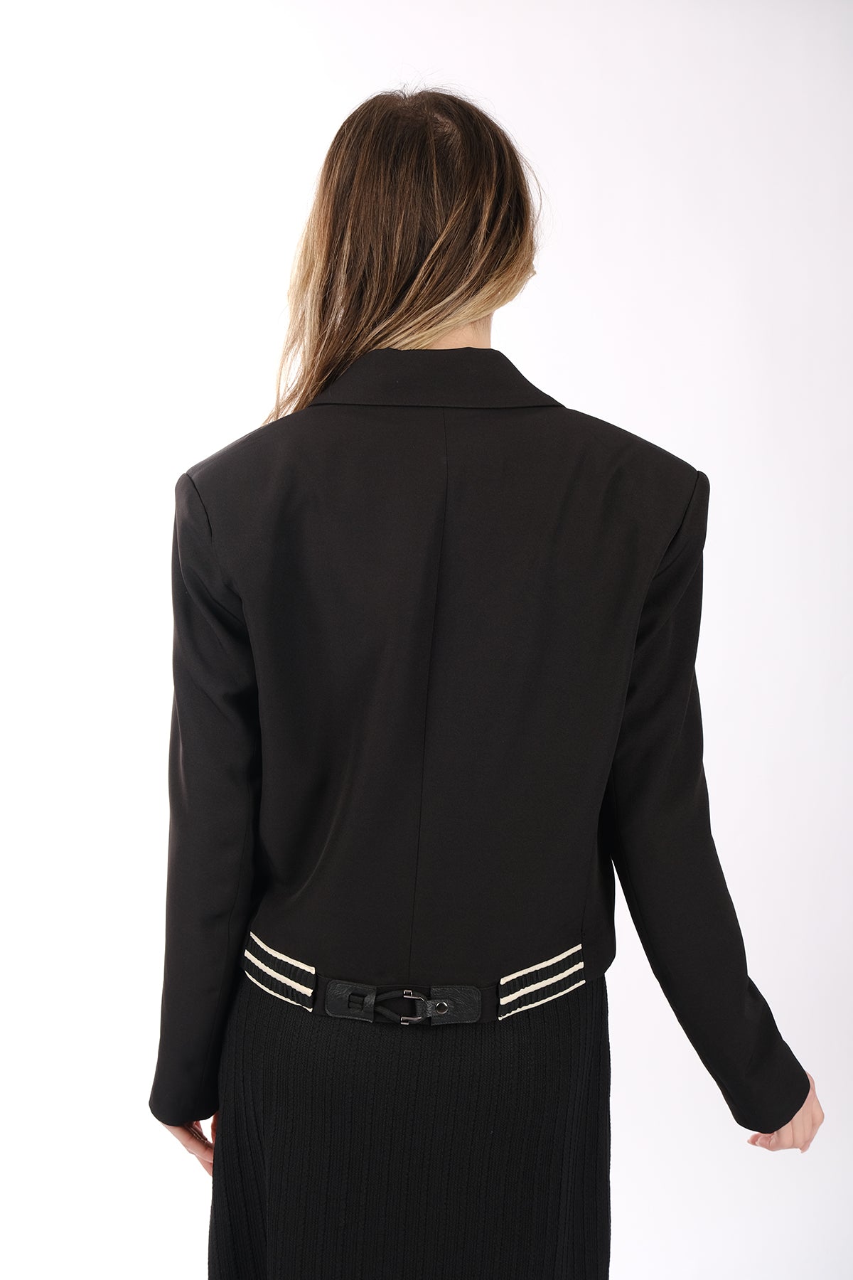 Ysatis Minimalist Crop Blazer Ceket - Uzun Kol - Günlük & Şık Translation missing: tr.content.product_image_secondary