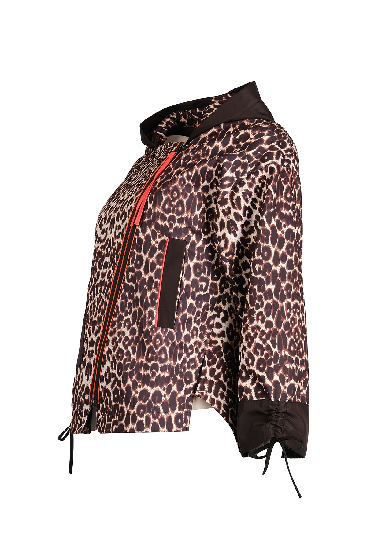 Ysatis Oversize Leopar Desenli Kapşonlu Kadın Ceket - Midi Boy Translation missing: tr.content.product_image_secondary