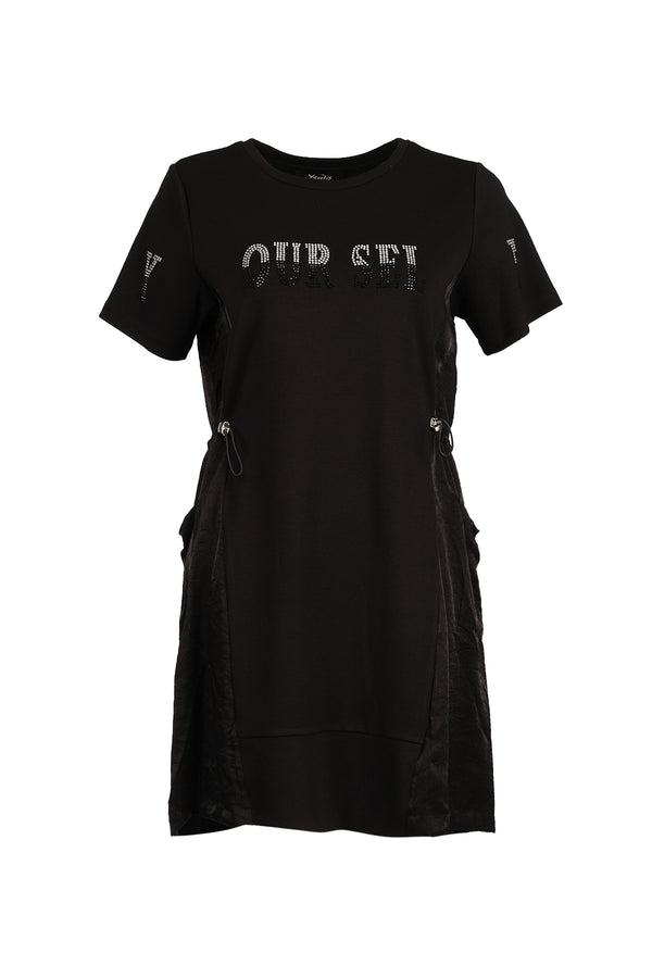 Ysatis Oversize Midi Elbise - Kısa Kol - Günlük Şıklık