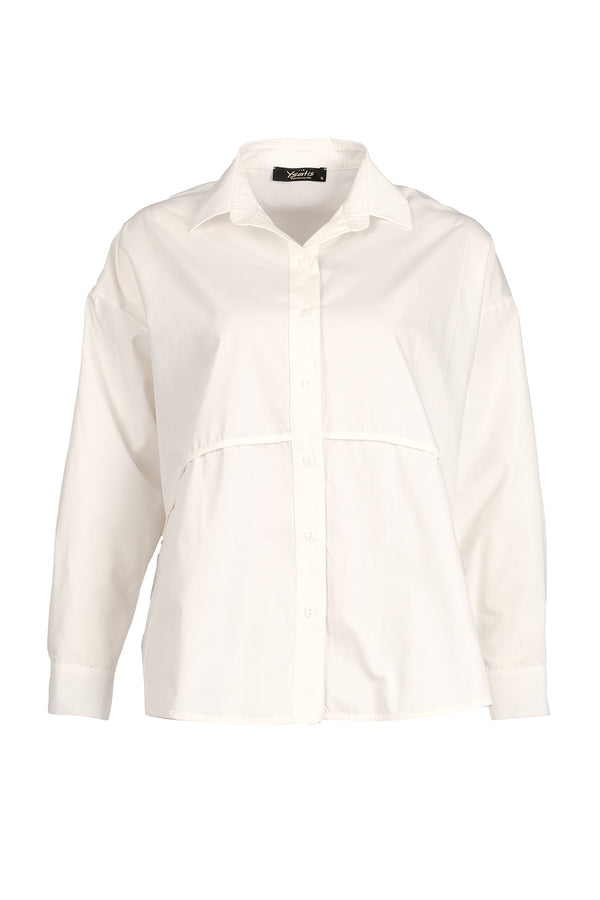 Ysatis Minimalist Oversize Uzun Kol Gömlek Yaka Kadın Gömlek