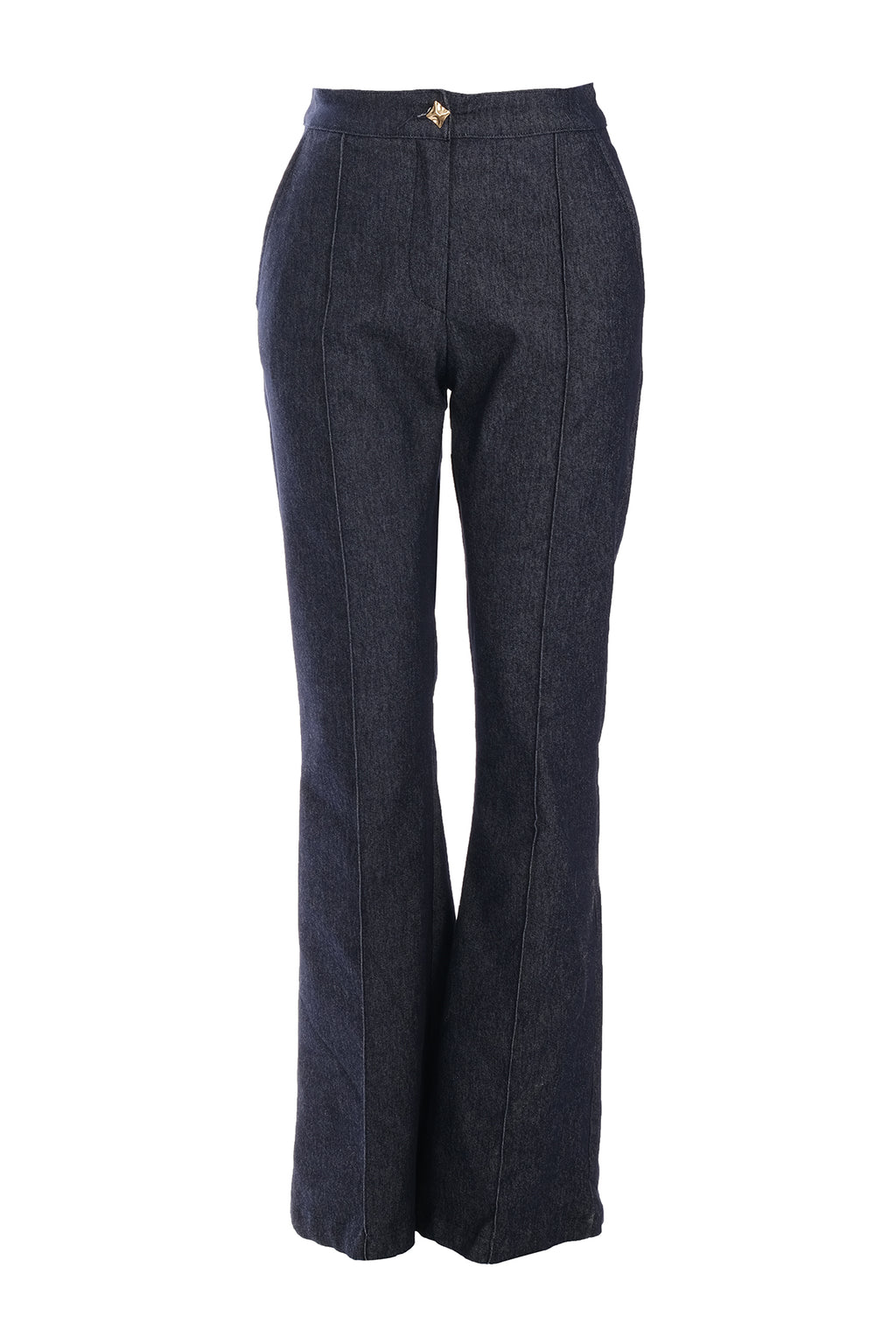 Ysatis Minimalist Yüksek Bel Çizgili Kemerli Kadın Pantolon - Günlük & İş