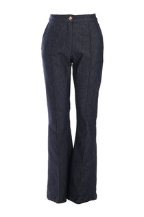 Ysatis Minimalist Yüksek Bel Çizgili Kemerli Kadın Pantolon - Günlük & İş