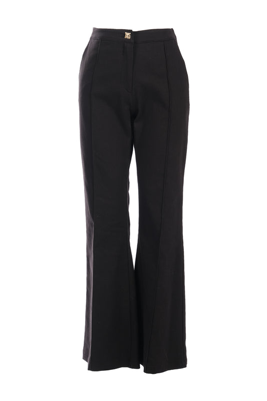 بنطلون نسائي مخطط بخصر عالٍ وحزام من Ysatis Minimalist - مناسب للإطلالات الكاجوال والعمل