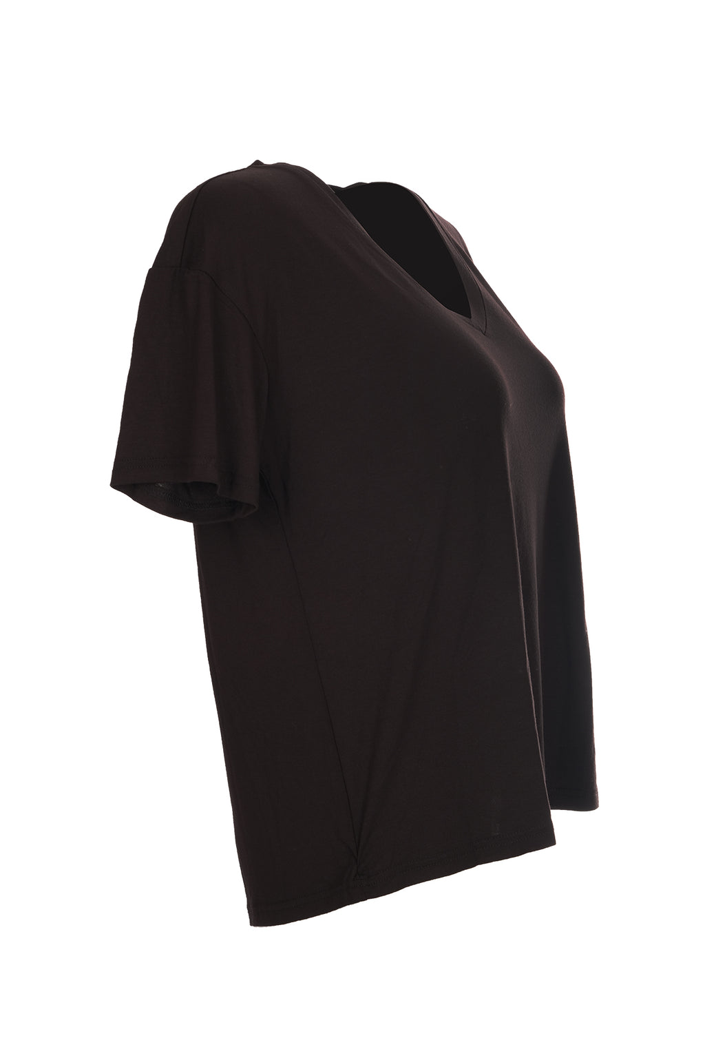 Ysatis V Yaka Oversize Minimalist Kadın Bluz - Kısa Kol - Günlük