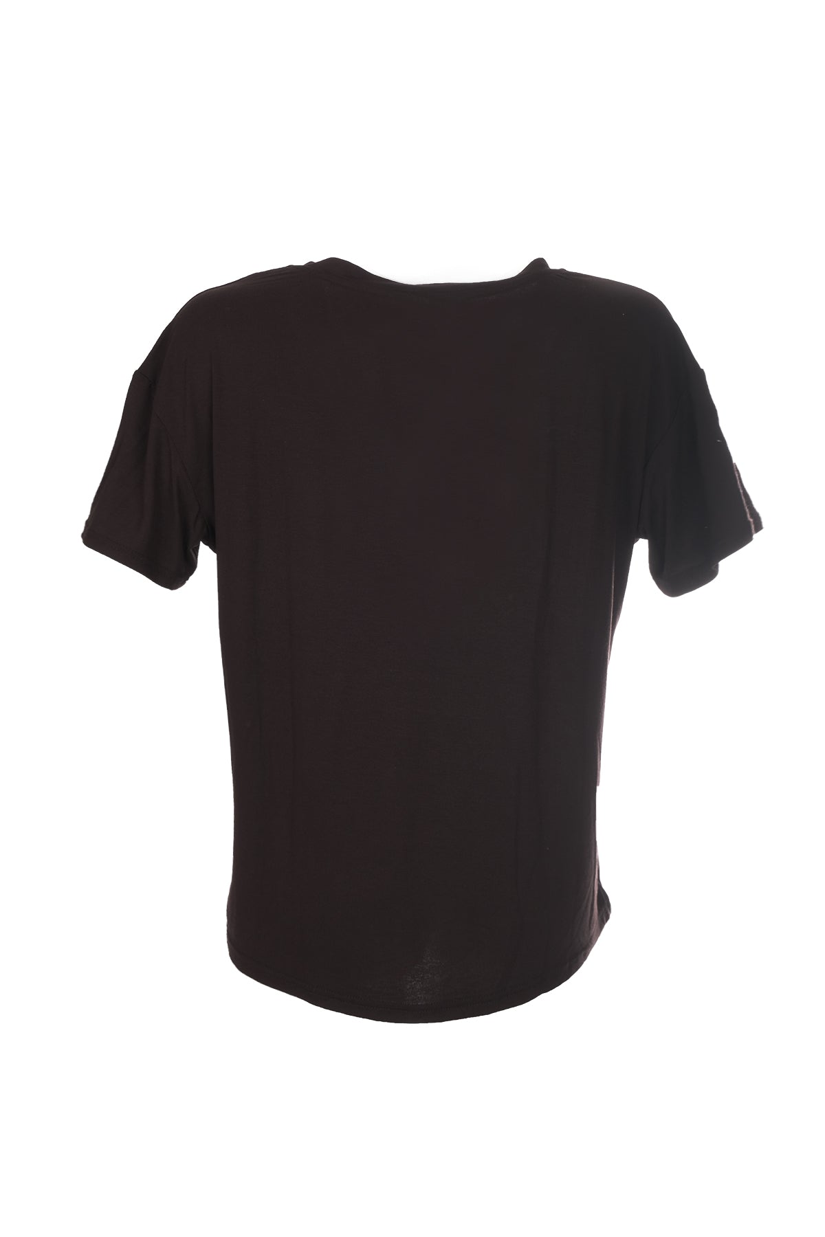 Ysatis V Yaka Oversize Minimalist Kadın Bluz - Kısa Kol - Günlük