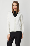 كارديجان بياقة على شكل حرف V مزين بسلسلة
